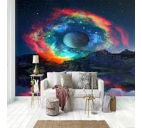 Tzxztt Creativo Colorido Cosmos Cielo Estrellado Planeta Papel Pintado 3D Seda Texturizada Primera Calidad Neutros Material Ideal Para SalóN Dormitorio-300cm×210cm
