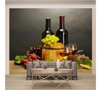 Tzxztt Creativo Tridimensional Fruta Taza Barril De Madera Papel Pintado 3D Seda Texturizada Primera Calidad Neutros Material Ideal Para SalóN Dormitorio-400cm×280cm