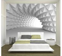 Tzxztt Creativo Tridimensional Geométrico Túnel Extensión Espacial Papel Pintado 3D Seda Texturizada Primera Calidad Neutros Material Ideal Para SalóN Dormitorio-350cm×256cm