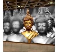 Tzxztt Creativo Tridimensional Oro Estatua De Buda Zen Papel Pintado 3D Seda Texturizada Primera Calidad Neutros Material Ideal Para SalóN Dormitorio-150cm×105cm