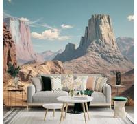 Tzxztt Desierto Paisajes Para Recorrer A Pie Rocas Montañas Cielo Azul Papel Pintado 3D Seda Texturizada Primera Calidad Neutros Material Ideal Para SalóN Dormitorio-250cm×170cm