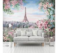 Tzxztt Dibujado A Mano Plantas Flores Ciudades Edificios Moderno Papel Pintado 3D Seda Texturizada Primera Calidad Neutros Material Ideal Para SalóN Dormitorio-350cm×256cm