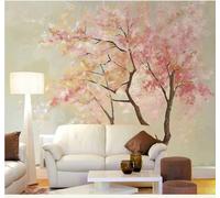Tzxztt Dibujo A Mano Acuarela Bello Rosa Árboles Papel Pintado 3D Seda Texturizada Primera Calidad Neutros Material Ideal Para SalóN Dormitorio-350cm×256cm