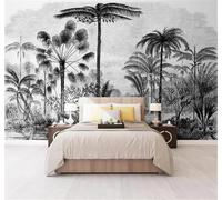 Tzxztt Dibujo A Mano Blanco Y Negro Selva Árboles Arte Papel Pintado 3D Seda Texturizada Primera Calidad Neutros Material Ideal Para SalóN Dormitorio-300cm×210cm