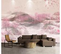 Tzxztt Dibujo A Mano Hermoso Rosa Cerezo En Flor Arte Papel Pintado 3D Seda Texturizada Primera Calidad Neutros Material Ideal Para SalóN Dormitorio-150cm×105cm