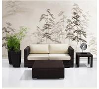 Tzxztt Dibujo A Mano Minimalista En Blanco Y Negro Bosque Arte Papel Pintado 3D Seda Texturizada Primera Calidad Neutros Material Ideal Para SalóN Dormitorio-250cm×170cm
