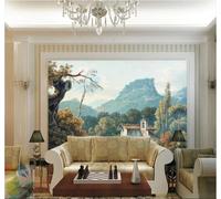 Tzxztt Dibujo A Mano Retro Bosque Montaña Sendero Papel Pintado 3D Seda Texturizada Primera Calidad Neutros Material Ideal Para SalóN Dormitorio-350cm×256cm