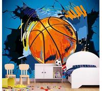 Tzxztt Dibujos Animados Grafitis Baloncesto Creativo Arte Papel Pintado 3D Seda Texturizada Primera Calidad Neutros Material Ideal Para SalóN Dormitorio-430cm×300cm