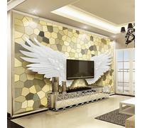 Tzxztt Dorado Geométrico Relieve Ángel Alas Moderno Papel Pintado 3D Seda Texturizada Primera Calidad Neutros Material Ideal Para SalóN Dormitorio-200cm×140cm