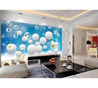 Tzxztt Estética Mundo Mar Peces Nadadores Orbe Cúbico Papel Pintado 3D Seda Texturizada Primera Calidad Neutros Material Ideal Para SalóN Dormitorio-200cm×140cm