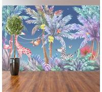 Tzxztt Estético Dibujo A Mano Acuarela Árboles Animales Papel Pintado 3D Seda Texturizada Primera Calidad Neutros Material Ideal Para SalóN Dormitorio-400cm×280cm