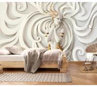 Tzxztt Figuras Artísticas En Relieve Talladas Papel Pintado 3D Seda Texturizada Primera Calidad Neutros Material Ideal Para SalóN Dormitorio-350cm×256cm