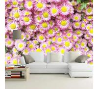 Tzxztt Flores Cálidas Y Hermosas Crisantemo Rosa Papel Pintado 3D Seda Texturizada Primera Calidad Neutros Material Ideal Para SalóN Dormitorio-400cm×280cm