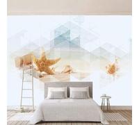 Tzxztt Geométrico Abstracto Mar Playa Estrella De Mar Papel Pintado 3D Seda Texturizada Primera Calidad Neutros Material Ideal Para SalóN Dormitorio-430cm×300cm