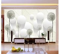 Tzxztt Geométrico Tridimensional Circular Diente De León Hojas Papel Pintado 3D Seda Texturizada Primera Calidad Neutros Material Ideal Para SalóN Dormitorio-430cm×300cm