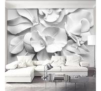 Tzxztt Gris Relieve Flores Mariposas Arte Papel Pintado 3D Seda Texturizada Primera Calidad Neutros Material Ideal Para SalóN Dormitorio-350cm×256cm