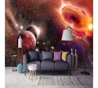Tzxztt Hermoso Cosmos Cielo Estrellado Cielo Estrellado Planeta Papel Pintado 3D Seda Texturizada Primera Calidad Neutros Material Ideal Para SalóN Dormitorio-350cm×256cm