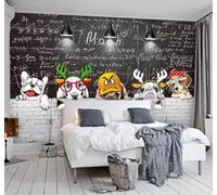 Tzxztt Lindo Animales Personalidad Arte Matemáticas Pizarra Papel Pintado 3D Seda Texturizada Primera Calidad Neutros Material Ideal Para SalóN Dormitorio-250cm×170cm