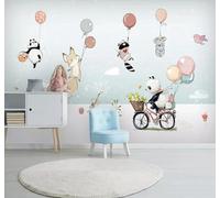 Tzxztt Lindo Caricaturesco Acogedor Animales Globos Papel Pintado 3D Seda Texturizada Primera Calidad Neutros Material Ideal Para SalóN Dormitorio-400cm×280cm
