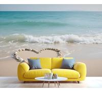 Tzxztt Mar Playa Creativo Concha Corazón Papel Pintado 3D Seda Texturizada Primera Calidad Neutros Material Ideal Para SalóN Dormitorio-250cm×170cm