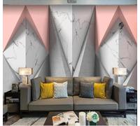 Tzxztt Minimalista Abstracto Geométrico Efecto Mármol Mosaico Papel Pintado 3D Seda Texturizada Primera Calidad Neutros Material Ideal Para SalóN Dormitorio-200cm×140cm