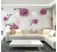 Tzxztt Minimalista Bello Plumas Romántico Rosa Morada Papel Pintado 3D Seda Texturizada Primera Calidad Neutros Material Ideal Para SalóN Dormitorio-400cm×280cm