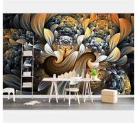 Tzxztt Minimalista Cautivador Artístico Abstracto Fractal Floral Papel Pintado 3D Seda Texturizada Primera Calidad Neutros Material Ideal Para SalóN Dormitorio-200cm×140cm