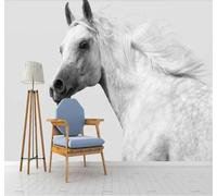 Tzxztt Minimalista Creativo Personal Artístico Sueños Caballo Blanco Papel Pintado 3D Seda Texturizada Primera Calidad Neutros Material Ideal Para SalóN Dormitorio-300cm×210cm
