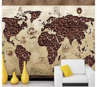 Tzxztt Minimalista Creativo Personal Cafetería Mapa Retro Papel Pintado 3D Seda Texturizada Primera Calidad Neutros Material Ideal Para SalóN Dormitorio-300cm×210cm