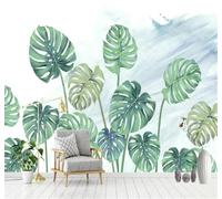 Tzxztt Minimalista Dibujo A Mano Acuarela Verde Plantas Papel Pintado 3D Seda Texturizada Primera Calidad Neutros Material Ideal Para SalóN Dormitorio-430cm×300cm