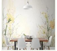 Tzxztt Minimalista Dibujo A Mano Estético Elegante Flores Papel Pintado 3D Seda Texturizada Primera Calidad Neutros Material Ideal Para SalóN Dormitorio-200cm×140cm