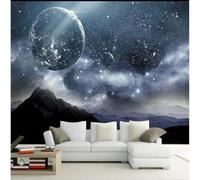 Tzxztt Minimalista Onírico Etéreo Cielo Estrellado Cosmos Planetas Papel Pintado 3D Seda Texturizada Primera Calidad Neutros Material Ideal Para SalóN Dormitorio-200cm×140cm