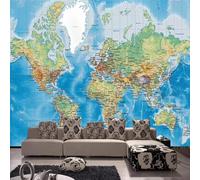 Tzxztt Minimalista Tridimensional Mundo Mapa Moderno Papel Pintado 3D Seda Texturizada Primera Calidad Neutros Material Ideal Para SalóN Dormitorio-300cm×210cm