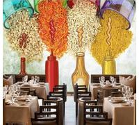 Tzxztt Nostalgia Creatividad Estilo Retro Salsas Especias Cocina Papel Pintado 3D Seda Texturizada Primera Calidad Neutros Material Ideal Para SalóN Dormitorio-400cm×280cm