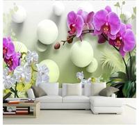 Tzxztt Personalidad Estética Phalaenopsis Tridimensional Circular Papel Pintado 3D Seda Texturizada Primera Calidad Neutros Material Ideal Para SalóN Dormitorio-350cm×256cm