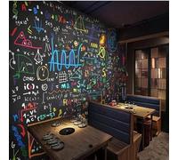 Tzxztt Pintado A Mano Colorido Fórmulas Matemáticas Pizarra Póster Papel Pintado 3D Seda Texturizada Primera Calidad Neutros Material Ideal Para SalóN Dormitorio-300cm×210cm