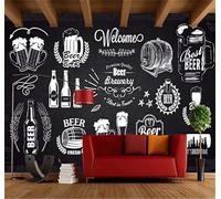 Tzxztt Pizarra Con Ilustraciones Artísticas Pintadas A Mano De Cervezas Papel Pintado 3D Seda Texturizada Primera Calidad Neutros Material Ideal Para SalóN Dormitorio-350cm×256cm