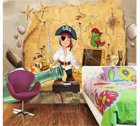 Tzxztt Playa Piratas Tesoro Mapa Del Tesoro Estrella De Mar Papel Pintado 3D Seda Texturizada Primera Calidad Neutros Material Ideal Para SalóN Dormitorio-150cm×105cm