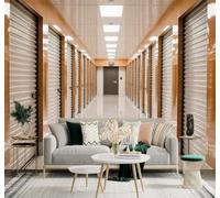 Tzxztt Puerta Metálica Luminoso Pasillo Arquitectura Amplitud Espacial Papel Pintado 3D Seda Texturizada Primera Calidad Neutros Material Ideal Para SalóN Dormitorio-400cm×280cm