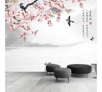 Tzxztt Ramas Flores Pájaros Mariposas Paisajes Moderno Papel Pintado 3D Seda Texturizada Primera Calidad Neutros Material Ideal Para SalóN Dormitorio-200cm×140cm