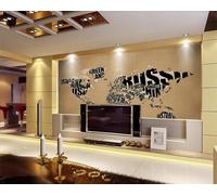 Tzxztt Retro Creativo Letras Mapa Del Mundo Arte Papel Pintado 3D Seda Texturizada Primera Calidad Neutros Material Ideal Para SalóN Dormitorio-300cm×210cm
