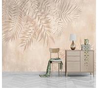 Tzxztt Retro Dibujo A Mano Marrón Plantas Hojas De Plátano Papel Pintado 3D Seda Texturizada Primera Calidad Neutros Material Ideal Para SalóN Dormitorio-250cm×170cm