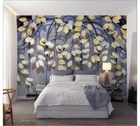 Tzxztt Retro Hierro Forjado Pan De Oro Tridimensional Flores Papel Pintado 3D Seda Texturizada Primera Calidad Neutros Material Ideal Para SalóN Dormitorio-430cm×300cm
