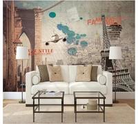 Tzxztt Retro Nostálgico Arquitectura Puentes Aviones Papel Pintado 3D Seda Texturizada Primera Calidad Neutros Material Ideal Para SalóN Dormitorio-150cm×105cm