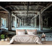 Tzxztt Retro Tridimensional Arquitectura Extensión Espacial Estilo Industrial Papel Pintado 3D Seda Texturizada Primera Calidad Neutros Material Ideal Para SalóN Dormitorio-250cm×170cm