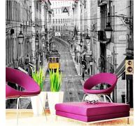 Tzxztt Retro Tridimensional Blanco Y Negro Arquitectura Arte Papel Pintado 3D Seda Texturizada Primera Calidad Neutros Material Ideal Para SalóN Dormitorio-300cm×210cm