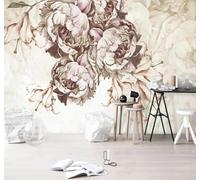 Tzxztt Retro Tridimensional Dibujo A Mano Rosas Arte Papel Pintado 3D Seda Texturizada Primera Calidad Neutros Material Ideal Para SalóN Dormitorio-350cm×256cm