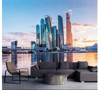 Tzxztt Ríos Tridimensionales Ciudades Arquitectura Paisaje Papel Pintado 3D Seda Texturizada Primera Calidad Neutros Material Ideal Para SalóN Dormitorio-350cm×256cm