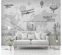 Tzxztt Sencillo Boceto Ciudad Mapa Ladrillos Blancos Arte Papel Pintado 3D Seda Texturizada Primera Calidad Neutros Material Ideal Para SalóN Dormitorio-300cm×210cm