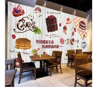 Tzxztt Simple Grano De Madera Retro Hornear Pastel De Postre Tienda Papel Pintado 3D Seda Texturizada Primera Calidad Neutros Material Ideal Para SalóN Dormitorio-430cm×300cm